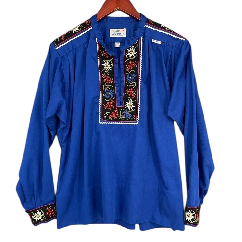 Marke Wenet Vintage Swiss Embroidered Folk Blouse - image 2